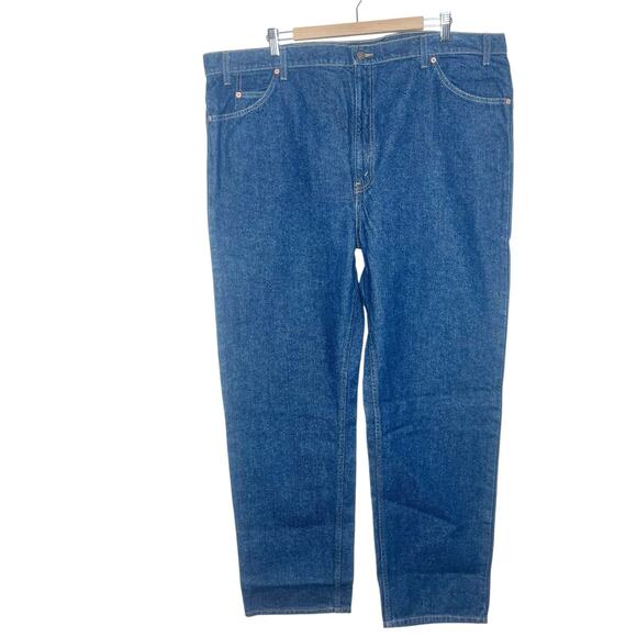 Vintage Deadstock Levis 505 Orange Tab Jeans Mens Size 46x32 90s Rigid Dark - Picture 1 of 7